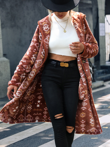 Loose Long Sleeve Ethnic Casual Regular Jacket