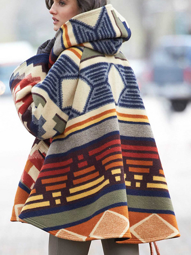 Loose Hoodie Long Sleeve Ethnic Casual Regular Jacket