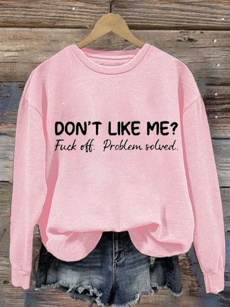 Loose Long Sleeve Crew Neck Letter Pattern Casual Regular Sweater