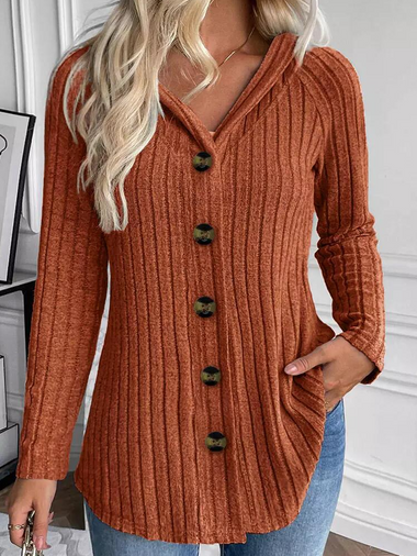 Loose Hoodie Long Sleeve Color Block Casual Regular Jacket