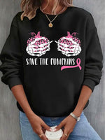 Casual Long Sleeve Crew Neck Letter Pattern Loose Regular Sweatshirt