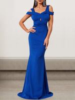 Sexy Sleeveless Strapless Plain Tight Maxi Dress
