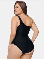 NEW FEELING Womens Black Plus Size Swimwear