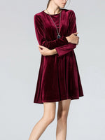 OEM Ladies Burgundy Casual Dresses