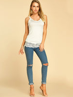NEW FEELING Womens White Camis