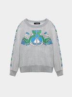 Wholesale Crew Neck Long Sleeve Grey Plus Size Tops