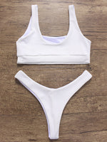 NEW FEELING Womens White Bikinis
