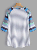 NEW FEELING Womens Blue T-Shirts