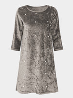 Custom Denim Dress V Neck