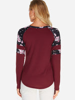 NEW FEELING Womens Burgundy T-Shirts