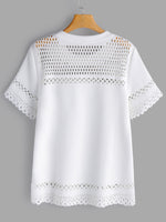 NEW FEELING Womens White Plus Size Tops