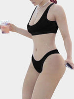 NEW FEELING Womens Black Bikinis