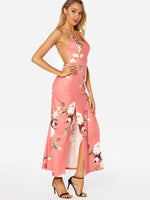 OEM Ladies Pink Floral Dresses