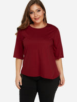 OEM Ladies Burgundy Plus Size Tops
