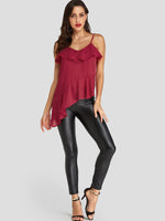 NEW FEELING Womens Burgundy Camis