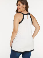 NEW FEELING Womens White Plus Size Tops