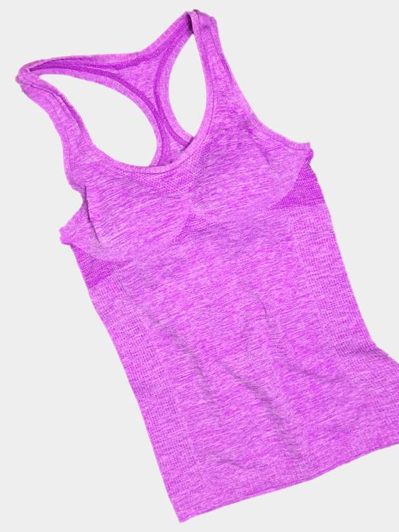 Wholesale Round Neck Plain Sleeveless Purple Tank Top