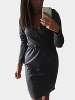 OEM ODM Womens Grey V-Neck Dresses