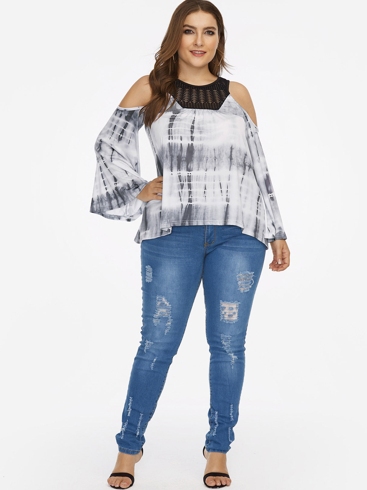 OEM ODM Womens 3/4 Sleeve Plus Size Tops