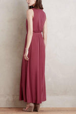 NEW FEELING Womens Wine Red Maxi Dresses