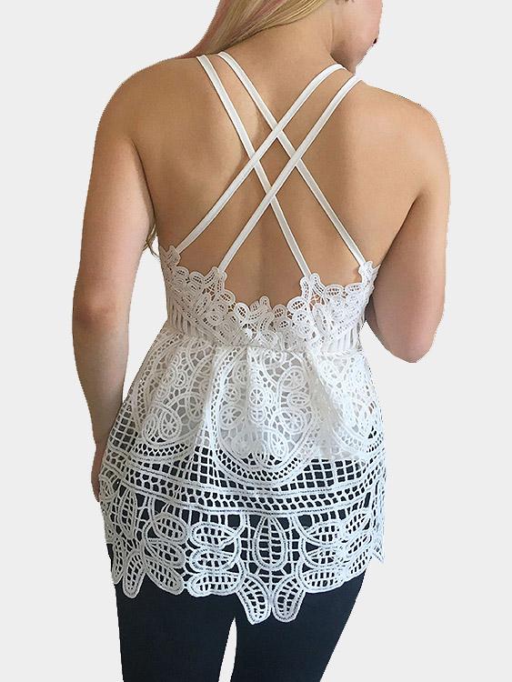 NEW FEELING Womens White Camis