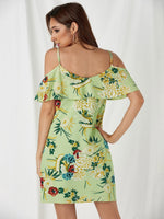 OEM Ladies Green Floral Dresses