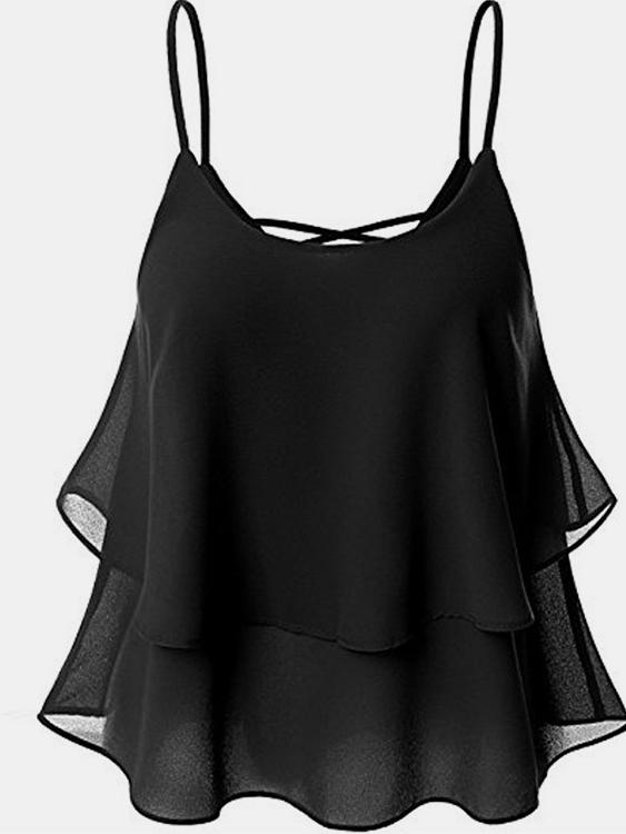 NEW FEELING Womens Black Camis