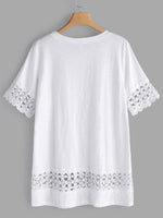 NEW FEELING Womens White Plus Size Tops