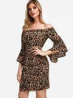 OEM Ladies Leopard Mini Dresses