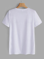 NEW FEELING Womens White T-Shirts