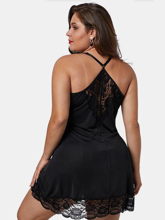 NEW FEELING Womens Black Plus Size Intimates