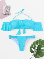 Womens Sleeveless Two Piece Bikinis