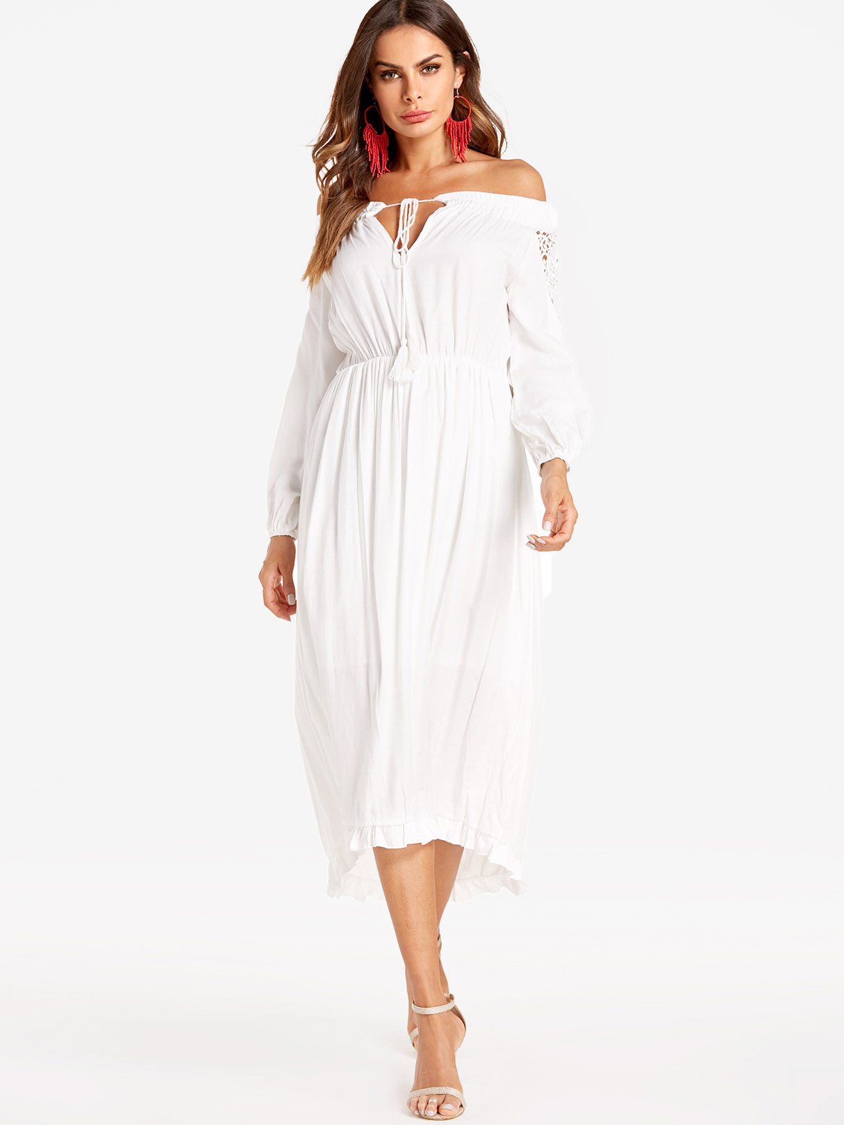 OEM ODM Womens Pink Off The Shoulder Dresses