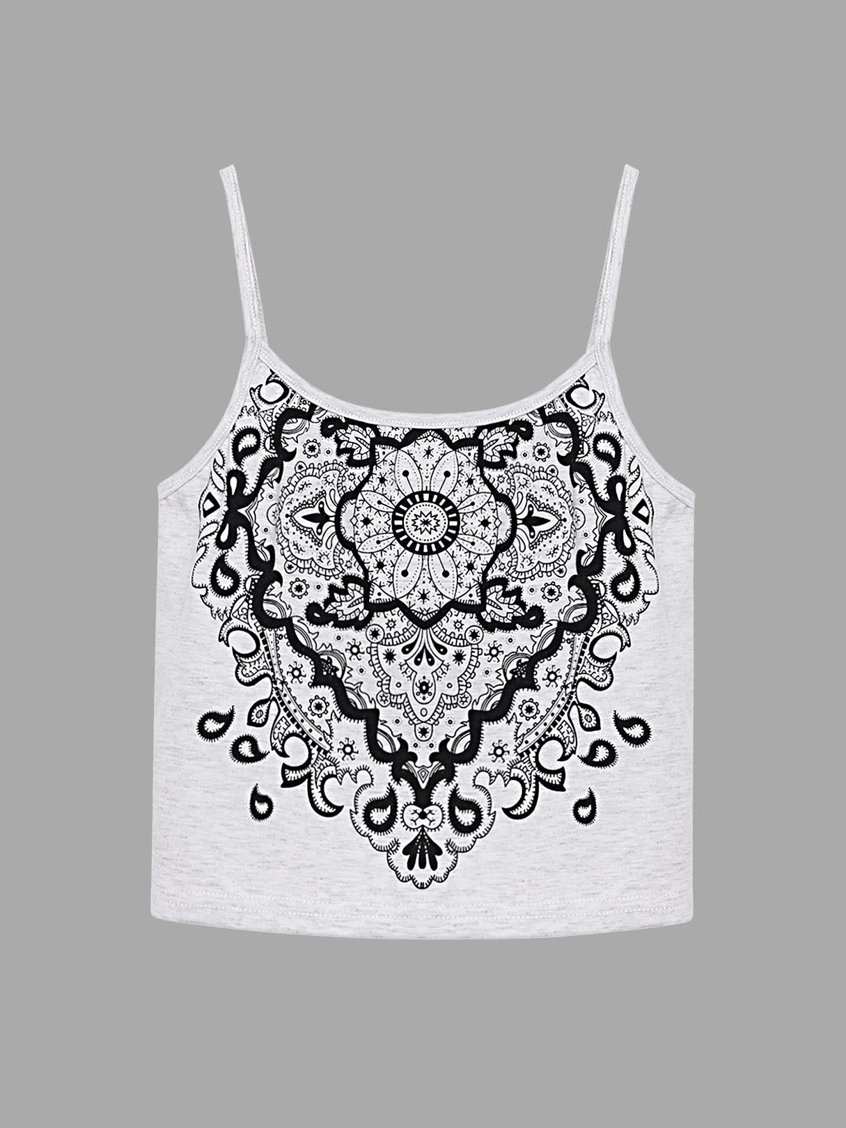 Wholesale Round Neck Vintage Backless Sleeveless Grey Camis
