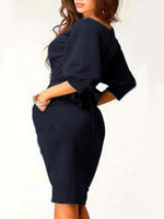 NEW FEELING Womens Navy Casual Dresses