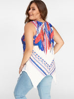 NEW FEELING Womens White Plus Size Tops