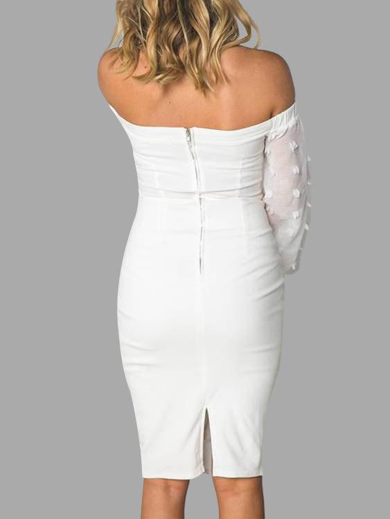 NEW FEELING Womens White Off The Shoulder Dresses