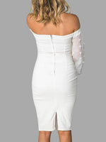 NEW FEELING Womens White Off The Shoulder Dresses