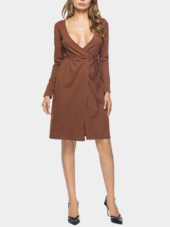 NEW FEELING Womens Brown Midi Dresses