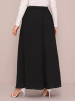 Plus Tie Front Exaggerate Wide Leg Pants