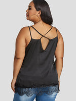 NEW FEELING Womens Black Plus Size Tops
