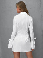 Knot Cuff Flap Detail Shirt Dress