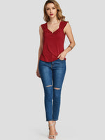 NEW FEELING Womens Burgundy Camis