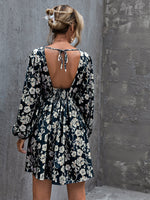 Allover Floral Tie Back Smock Dress
