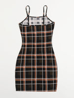 Plaid Cami Bodycon Dress