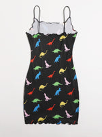 Allover Dinosaur Print Bodycon Dress