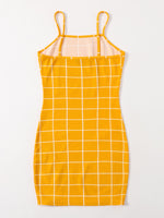 Grid Print Bodycon Dress