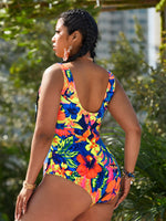 Plus Tropical & Floral Graphic One Piece Swimsuit