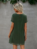 Swiss Dot Keyhole Back Dress