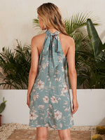 Tie Back Floral Print Dress